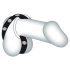 Bad Kitty - Leather Ball Strap and Penis Ring (Black-Silver) 