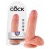 King Cock 7 testicle dildo (18 cm) - natural