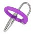 Silicone Glans Ring with Urethral Plug (Purple-Silver) 