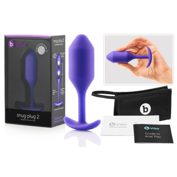 b-vibes Snug Plug 2 Double Bead Anal Dildo (114g) - Purple 