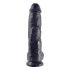 King Cock 10 Inch Dildo with Balls - Black 