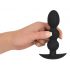 Black Velvet Heavy - 145g Round Anal Dildo (Black) 