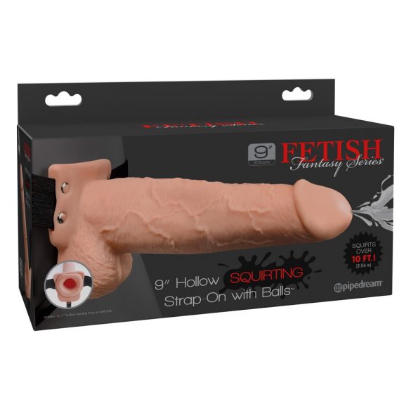 Fetish Strap-On 9 - Hollow, Ejaculating Dildo (Natural) 