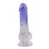 Crystal Clear - Clear Dildo with Suction Cup - 7.7 inch (Transparent-Purple) 