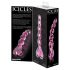 Icicles No. 43 - beaded, heart-shaped glass dildo (pink)