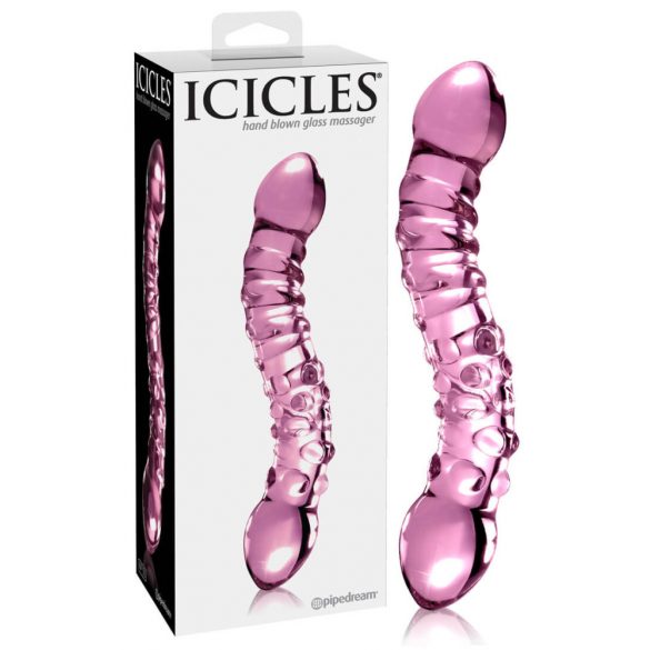 Icicles No. 55 - Double-Ended G-Spot Glass Dildo (Pink) 