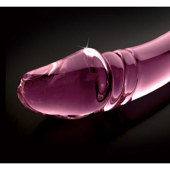 Icicles No. 57 - glass dildo with two tips for penis (pink)
