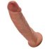 King Cock 9 - Suction Cup Realistic Dildo (23cm) - Dark Natural 