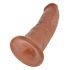 King Cock 9 - Suction Cup Realistic Dildo (23cm) - Dark Natural 