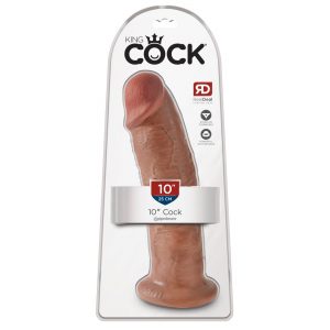 King Cock 10 - large clamp-on dildo (25cm) - dark natural