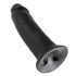 King Cock 10 - Large Suction Cup Dildo (10") - Black 