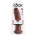 King Cock 10 - Large Suction Cup Dildo (25cm) - Brown 