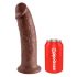 King Cock 10 - Large Suction Cup Dildo (25cm) - Brown 