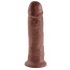 King Cock 10 - Large Suction Cup Dildo (25cm) - Brown 