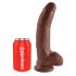 King Cock 9 - Large Suction Cup Dildo with Testicles (9 Inches) - Brown 