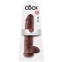 King Cock 11 - Large Suction Cup Dildo with Balls (11") - Brown 