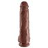 King Cock 11 - Large Suction Cup Dildo with Balls (11") - Brown 