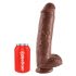 King Cock 11 - Large Suction Cup Dildo with Balls (11") - Brown 