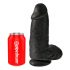 King Cock 9" Chubby - Suction Cup Dildo with Testicles (23cm) - Black 