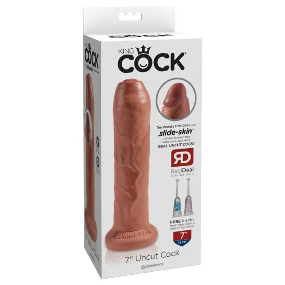 King Cock 7 Pleaser - Realistic Dildo (18cm) - Dark Natural 