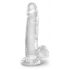 King Cock Clear 7 - Suction Cup Dildo with Balls (7 inch) 