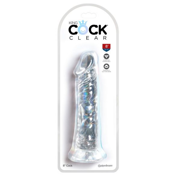 King Cock Clear 8 - Large Suction Cup Dildo (8 inch) 