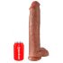 King Cock 15 - Suction Cup Dildo with Balls, Giant 38cm - Dark Natural 