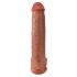 King Cock 15 - Suction Cup Dildo with Balls, Giant 38cm - Dark Natural 