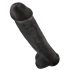 King Cock 15 - Suction Cup Dildo with Balls (38cm) - Black 