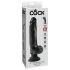 King Cock 9 - Flexible, Suction Cup Vibrator (26cm) - Black 