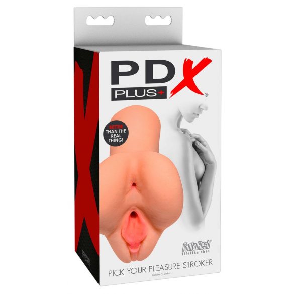 PDX Pick Your Pleasure Stroker - 2-in-1 Realistic Masturbator (Natural) 