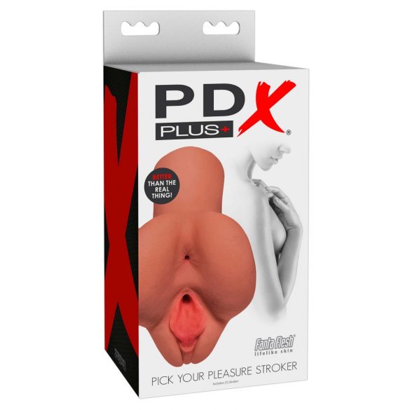 PDX Pick Your Pleasure - 2in1 Vagina and Anal Masturbator (Natural) 