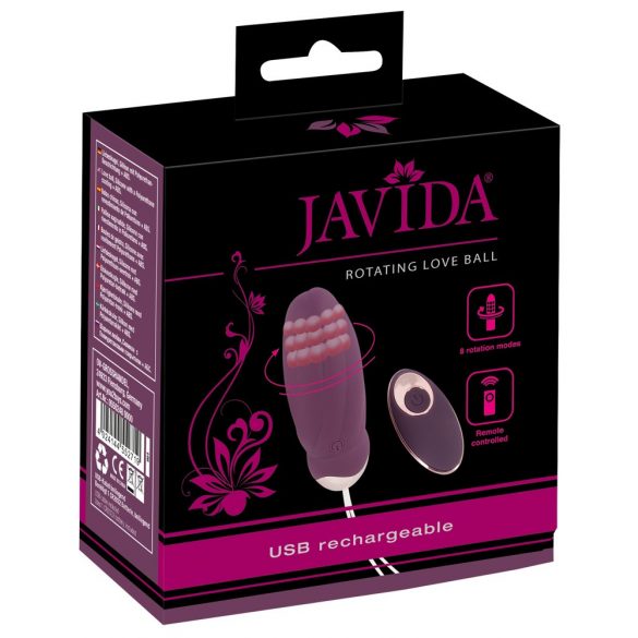 Javida - Radio-Controlled Rotating Beaded Vibrating Egg (Purple) 