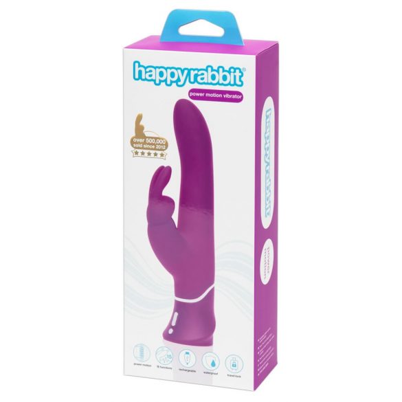 Happyrabbit Rechargeable Waterproof Thrusting Vibrator (Purple) 