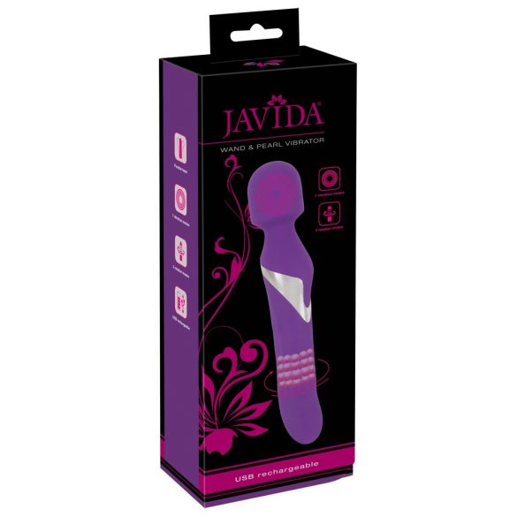 Javida Wand & Pearl - 2-in-1 Massage Vibrator (Purple) 