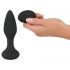 ANOS - Rechargeable, Radio-Controlled, Rotating Beaded Spiral Anal Vibrator (Black) 