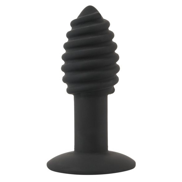 Black Velvet Twist - Rechargeable Silicone Anal Vibrator (Black) 