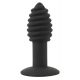 Black Velvet Twist - Rechargeable Silicone Anal Vibrator (Black) 