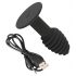 Black Velvet Twist - Rechargeable Silicone Anal Vibrator (Black) 