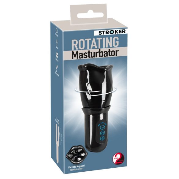 STROKER Rotating - Rechargeable Rotating Masturbator (Black) 