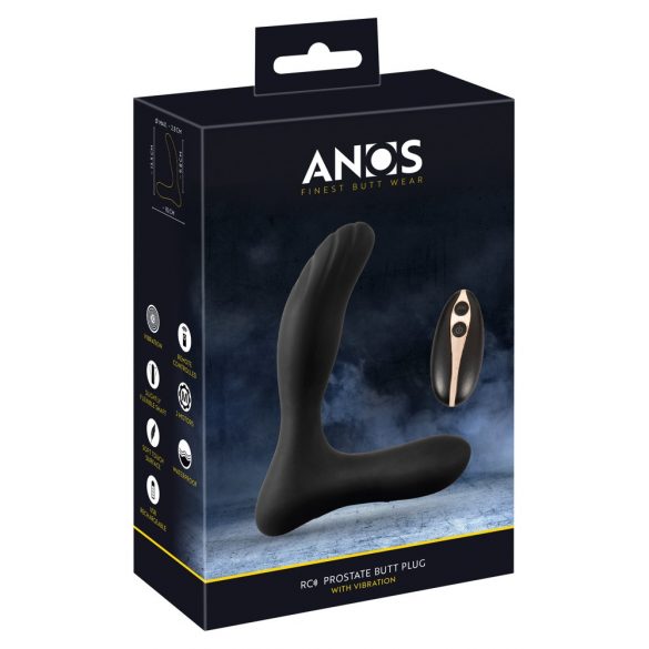 Anos RC - Rechargeable radio controlled prostate vibrator (black)