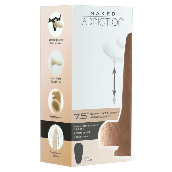 Naked Addiction Thrusting 7.5 - Thrusting Vibrator (19cm) - Natural 