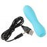 Cuties Mini 3 - Rechargeable, Waterproof, Ribbed Vibrator (Turquoise) 