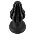 ANOS - Super Soft, Ribbed Anal Dildo - 5cm (Black) 