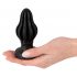 ANOS - Super Soft, Ribbed Anal Dildo - 5cm (Black) 