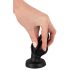 ANOS - Super Soft, Ribbed Anal Dildo - 5cm (Black) 