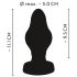 ANOS - Super Soft, Ribbed Anal Dildo - 5cm (Black) 