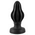 ANOS - Super Soft, Ribbed Anal Dildo - 7cm (Black) 