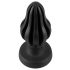 ANOS - Super Soft, Ribbed Anal Dildo - 7cm (Black) 