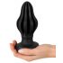 ANOS - Super Soft, Ribbed Anal Dildo - 7cm (Black) 